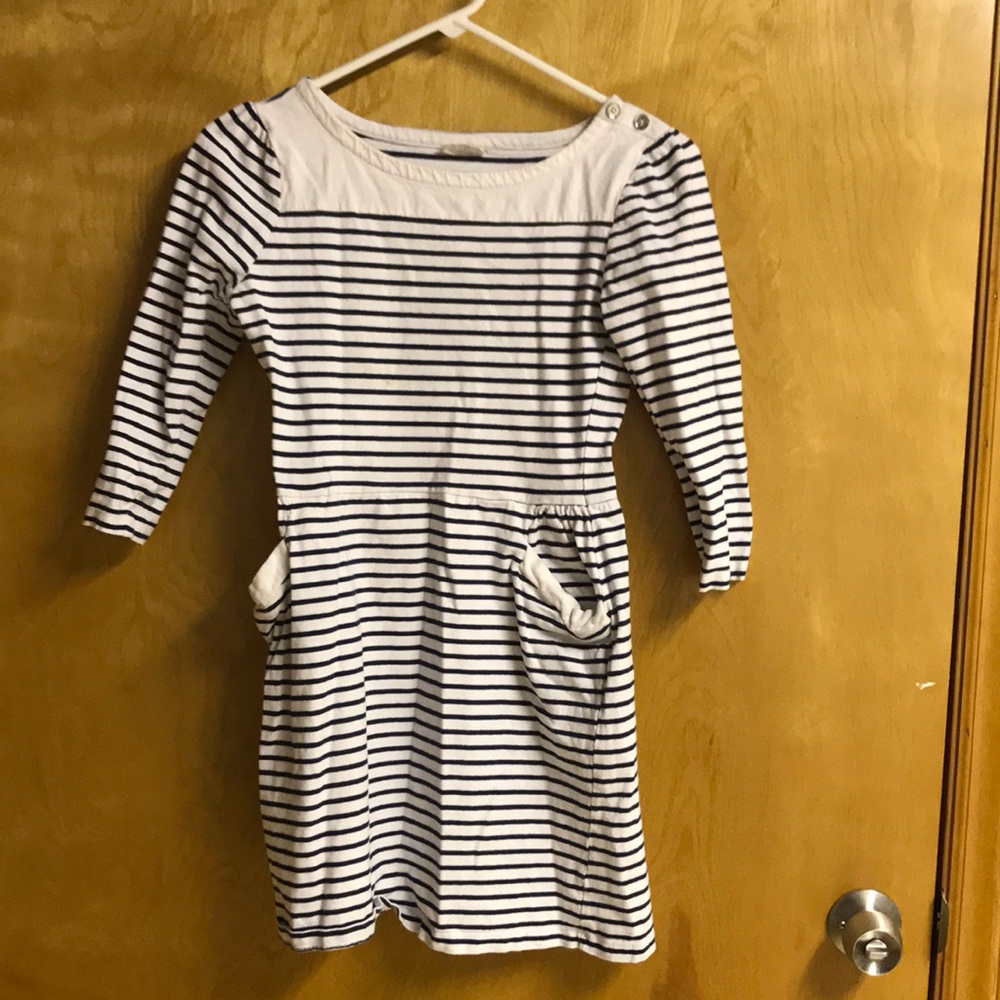 Striped Kids Dress With Pockets